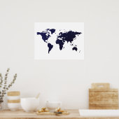 Galaxy Universe Stars Weltkarte Poster (Küche)