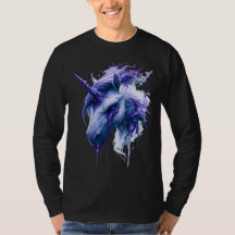 Galaxy-Wasserfarbe-Einhorn-Langarmshirt