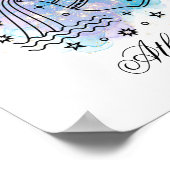 Galaxy Watercolor Aquarius Zodiac Zeichen Poster (Ecke)
