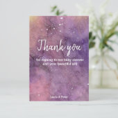 Galaxy Watercolor Babydusche Danke Karte (Stehend Vorderseite)