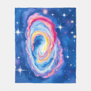 Galaxy Watercolor Farbschwirbeln und funkeln Fleecedecke