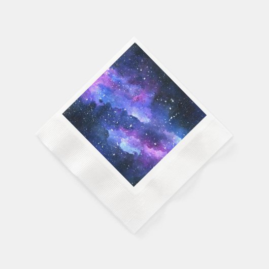 Galaxy Watercolor Lila Tee Party Serviette (Ecke)