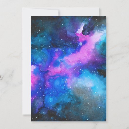 Galaxy Watercolor | Save The Date (Rückseite)