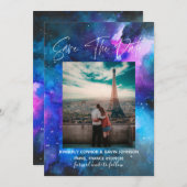 Galaxy Watercolor | Save The Date (Vorne/Hinten)