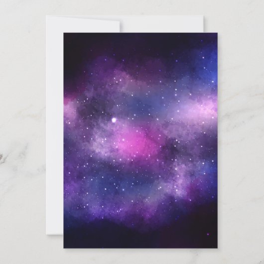 Galaxy Wedding Celestial Bridal Dusche Einladung (Rückseite)