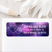 Galaxy Wedding Hearts Constellation Rücksendeadres (Insitu)