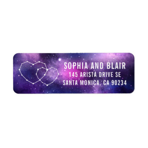Galaxy Wedding Hearts Constellation Rücksendeadres