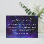 Galaxy Wedding Wishing Well | Space Honeymoon Fund Begleitkarte (Stehend Vorderseite)