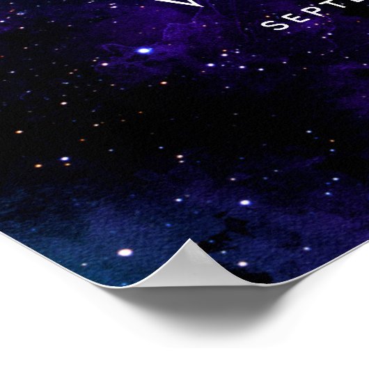 Galaxy Welcome Wedding Sign | Space Starry Night Poster (Ecke)