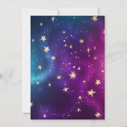 Galaxy Weltraum Einladung zum Geburtstag (Rückseite)