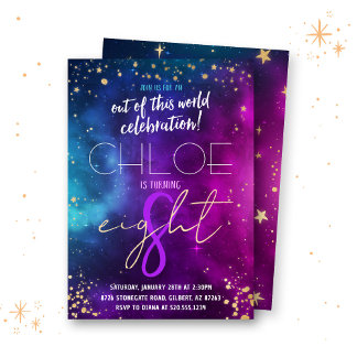 Galaxy Weltraum Einladung zum Geburtstag