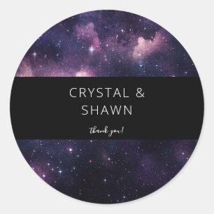 Galaxy Weltraum Vielen Dank Runder Aufkleber