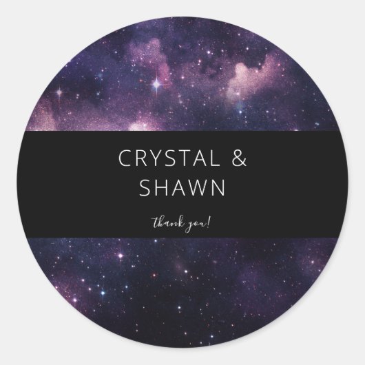 Galaxy Weltraum Vielen Dank Runder Aufkleber (Vorderseite)