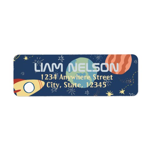 Galaxy-Weltraumkind-Rücksendeadresse (Vorne)