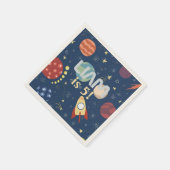 Galaxy Weltraumkind's Geburtstag Serviette (Ecke)