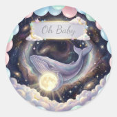 Galaxy Whale Oh Baby Cupcake Stickers (Vorderseite)