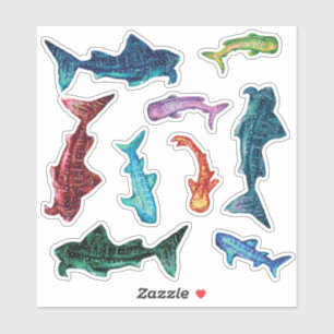 Galaxy Whale Sharks Aufkleber