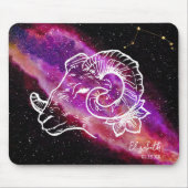 Galaxy Widder Sternbild Name Sternzeichen Mousepad (Vorne)