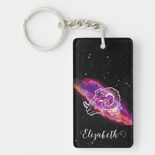 Galaxy Widder Sternzeichen Schlüsselanhänger (Vorderseite)