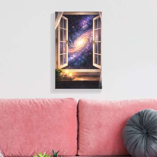 Galaxy Window Wall Art Leinwanddruck (Insitu (Wohnzimmer))