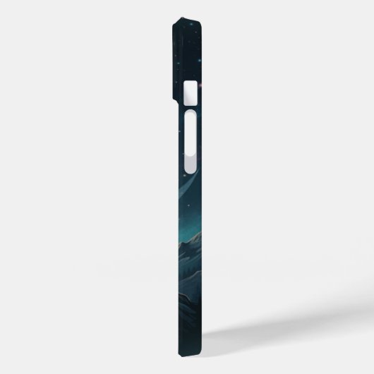 Galaxy Wolf Silhouette with Mystical Nebula Moon Case-Mate iPhone Hülle (Rückseite / Links)