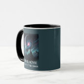 Galaxy Wolf Silhouette with Mystical Nebula Moon Tasse (Vorderseite Links)