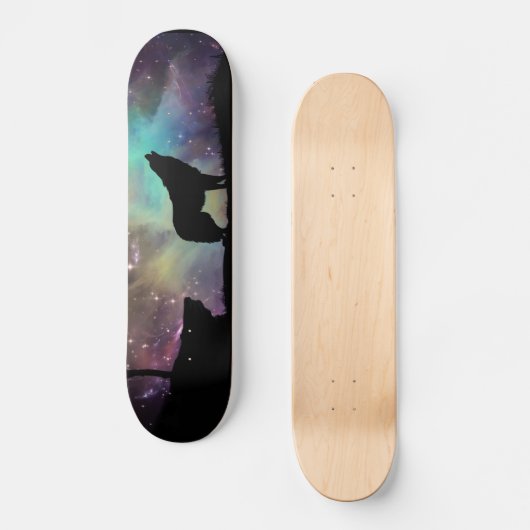 Galaxy-Wolf-Skateboard Skateboard (Vorderseite)