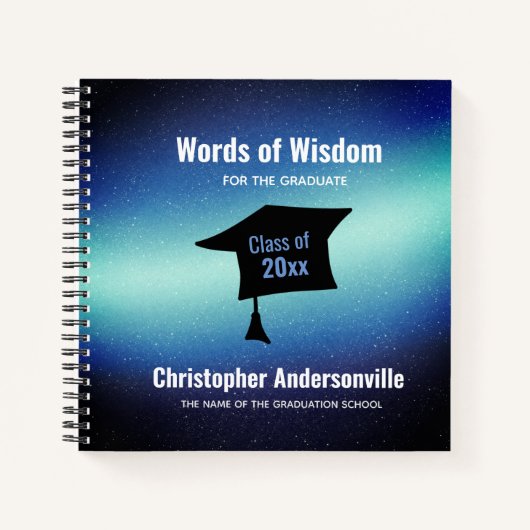 Galaxy Words of Wisdom Class of Graduate Notizblock (Vorderseite)