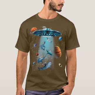 Galay Fish shark Space UFO Alien Stars Sea Ocean S T-Shirt
