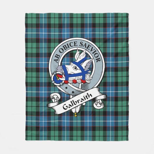 Galbraith Ancient Clan Abzeichen Tartan Kariert Fleecedecke (Vorderseite)