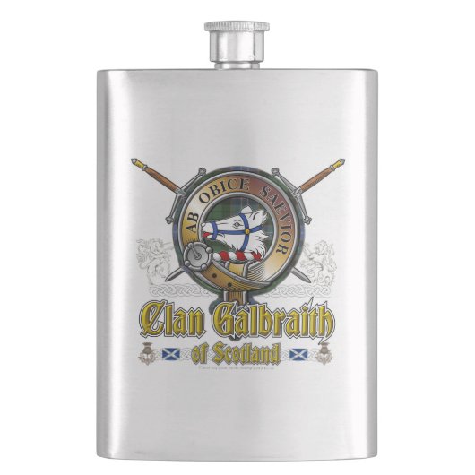 Galbraith Clan Abzeichen Flachmann (Vorderseite)