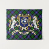 Galbraith Clan Abzeichen & Unicorns w/Tartan Wandteppich (Vorderseite (Horizontal))