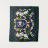 Galbraith Clan Abzeichen & Unicorns w/Tartan Wandteppich (Vorderseite)