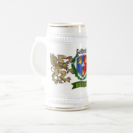Galbraith Irish Shield Beer Stein Bierglas (Vorderseite Links)