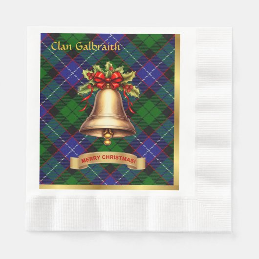 Galbraith Personalisiert Tartan Christmas Serviette (Vorderseite)