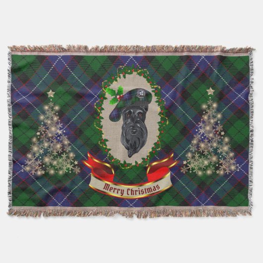 Galbraith Scottie Dog Christmas Decke (Vorderseite)