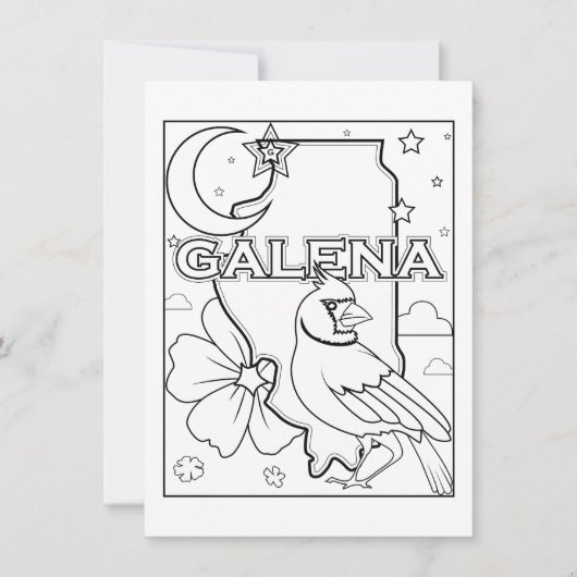 Galena illinois Staat Kontur Einladung (Vorderseite)