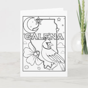 Galena illinois Staat Kontur Farbseite Feiertagskarte