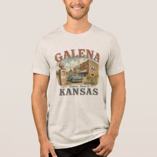Galena Kansas Historische Route 66 Vintage Sonnenb Tri-Blend Shirt