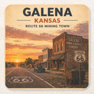 Galena Kansas Route 66 Bergbaustadt jubelt Rechteckiger Pappuntersetzer