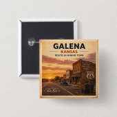 Galena Kansas Route 66 Bergbaustadt Stolz Button (Vorne & Hinten)