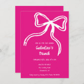 Galentin-Tag Hand gezeichnete Bug-Rosa Einladung (Vorne/Hinten)