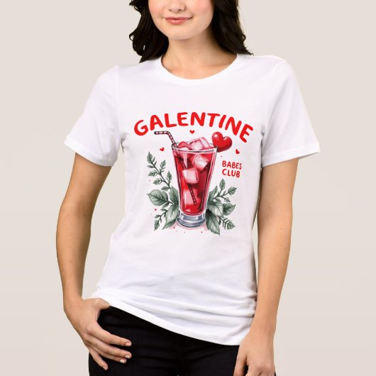 Galentine Babes Watercolor Tri-Blend Shirt (Vorderseite)