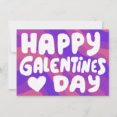 Galentine Bubble Letters Groovy Retro Digital Karte (Vorderseite)