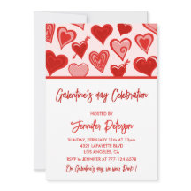 Galentine Einladung Brunch rosa und rot Freunde