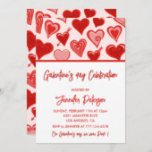 Galentine Einladung Brunch rosa und rot Freunde (Vorne/Hinten)