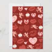 Galentine Einladung Rosa und rote Freundinnen (Rückseite)