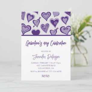 Galentine-Einladung xoxo Valentinstag Herzen moder Einladung