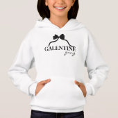 Galentine Gang Friend Valentine Black Bow Hoodie (Vorderseite)