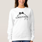 Galentine Gang Friend Valentine Black Bow Sweatshirt (Vorderseite)